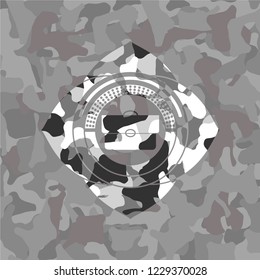briefcase icon on grey camo texture