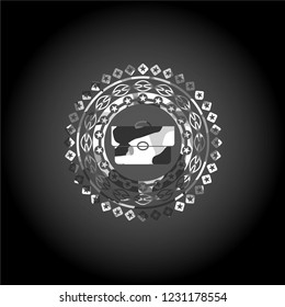 briefcase icon on grey camouflaged pattern