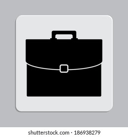 briefcase icon on a grey flat button