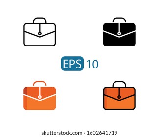 briefcase icon on white background. Line, solid, flat, filled line style icon of briefcase. briefcase sign symbol. EPS 10