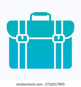Icono De Maletín Sobre Fondo Blanco. Icono de degradado sólido. 