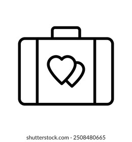 icono de maletín. Diseño de estilo de contorno aislado sobre fondo blanco