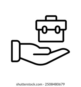 Aktenkoffer-Symbol Gliederungsdesign einzeln auf weißem Hintergrund