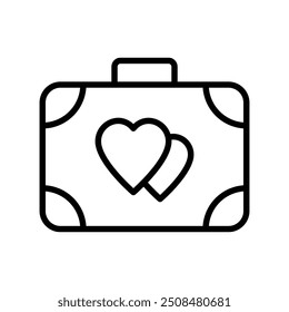 briefcase icon. Outline style design isolated on white background