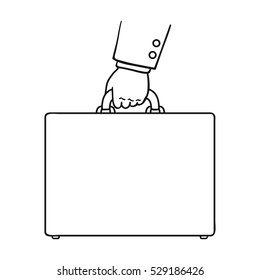 Briefcase icon in outline style isolated on white background. Money and finance symbol stock vector illustration.