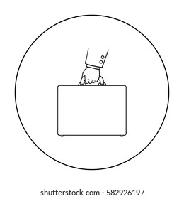 Briefcase icon in outline style isolated on white background. Money and finance symbol stock vector illustration.