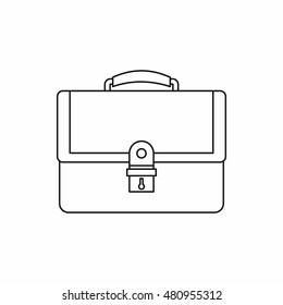 Briefcase icon in outline style on a white background vector illustration