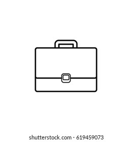 Briefcase icon in outline style for web, infographics and creative design. Isolated vector illustration
