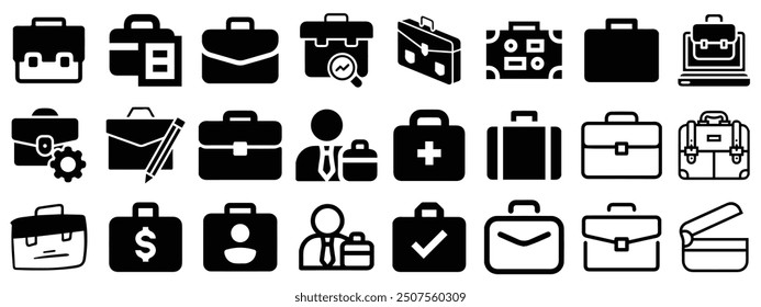 Briefcase Icon Pack Set Vector 