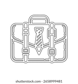 Un ícono de maletín con Vector de lápiz blanco y negro