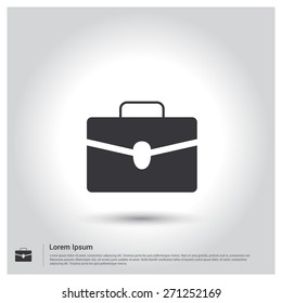 Briefcase icon, pictogram icon on gray background. Vector illustration for web site, mobile application. Simple flat metro design style. Outline Icon. Flat design style