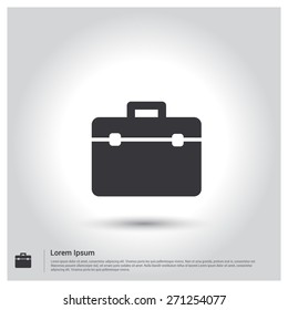 Briefcase icon, pictogram icon on gray background. Vector illustration for web site, mobile application. Simple flat metro design style. Outline Icon. Flat design style