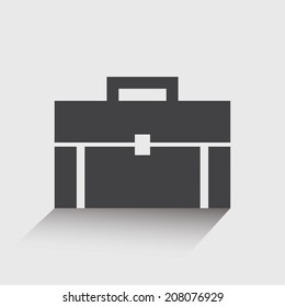 Briefcase icon, portfolio, flat design. Vector illustration