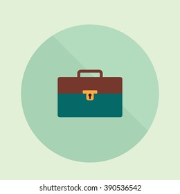 Briefcase icon. Portfolio isolated background. Briefcase flat design. Portfolio vector illustration. Symbol businessman. Symbol success.  Concept business, finance, job, career, commerce, meeting. 