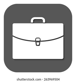 The briefcase icon. Portfolio symbol. Flat Vector illustration. Button