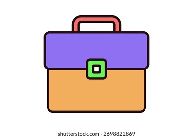Aktenkoffer-Symbol. Symbol für die Präsentation. Symbolstil für flache Linien. Einfaches, bearbeitbares Vektordesign