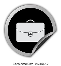 briefcase icon - round vector sticker