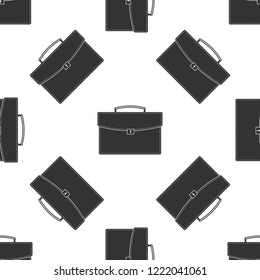 Briefcase icon seamless pattern on white background. Business case sign. Flat design. Vector Illustration
