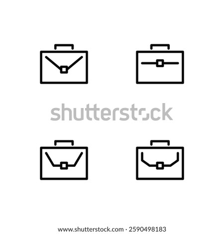 Briefcase icon set. Business bag icon.