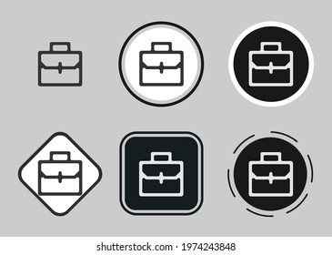 briefcase icon set. Collection of high quality black outline logo for web site design and mobile dark mode apps. Vector illustration on a white background	