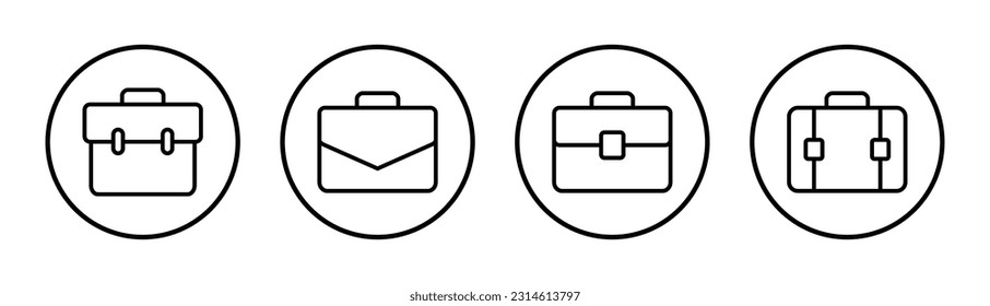 Briefcase icon set illustration. suitcase sign and symbol. luggage symbol.