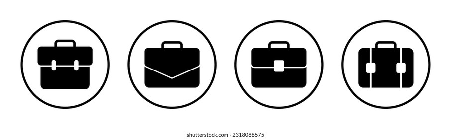 Briefcase icon set illustration. suitcase sign and symbol. luggage symbol.