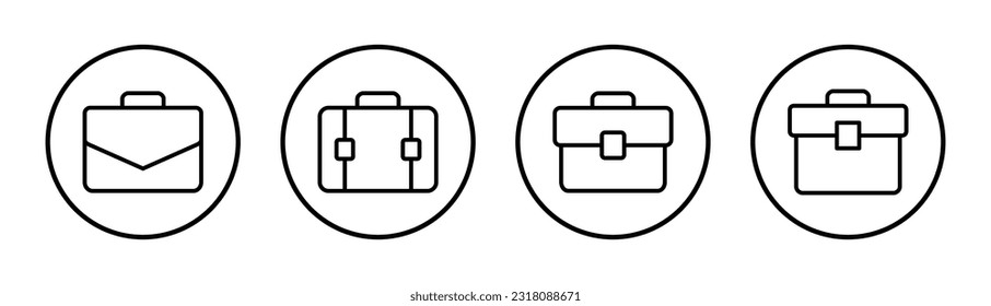 Briefcase icon set illustration. suitcase sign and symbol. luggage symbol.