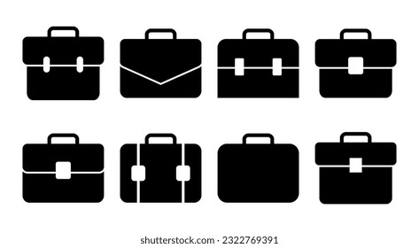 Briefcase icon set illustration. suitcase sign and symbol. luggage symbol.