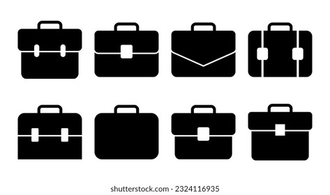 Briefcase icon set illustration. suitcase sign and symbol. luggage symbol.