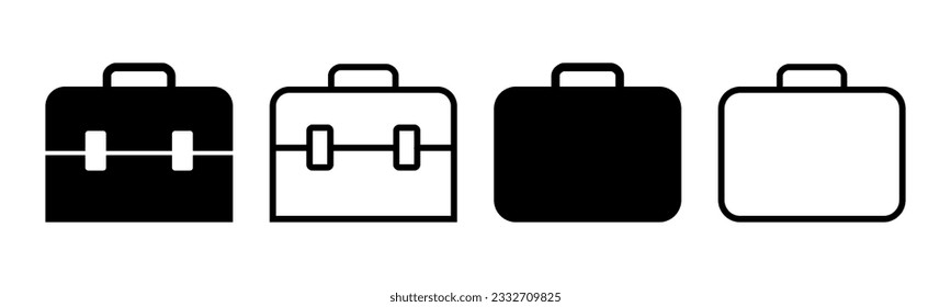 Briefcase icon set illustration. suitcase sign and symbol. luggage symbol.