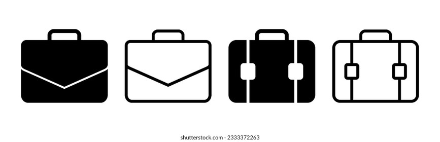 Briefcase icon set illustration. suitcase sign and symbol. luggage symbol.