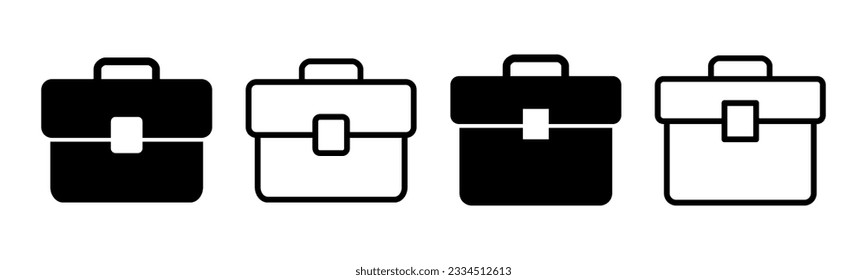 Briefcase icon set illustration. suitcase sign and symbol. luggage symbol.