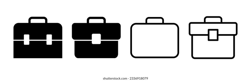 Briefcase icon set illustration. suitcase sign and symbol. luggage symbol.
