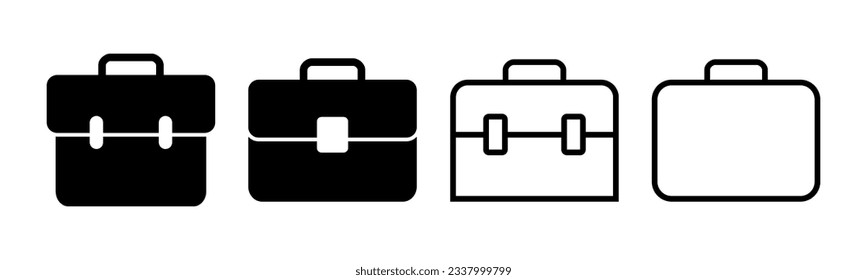Briefcase icon set illustration. suitcase sign and symbol. luggage symbol.