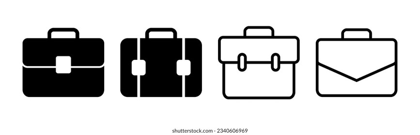 Ilustración de conjunto de iconos de maletín. símbolo y signo de maleta. símbolo del equipaje.