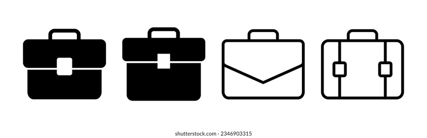 Briefcase icon set illustration. suitcase sign and symbol. luggage symbol.