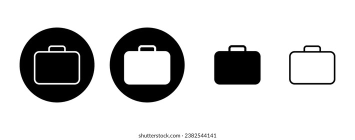 Briefcase icon set illustration. suitcase sign and symbol. luggage symbol.