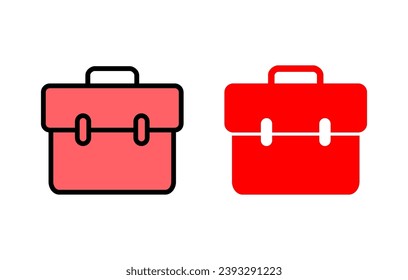 Briefcase icon set illustration. suitcase sign and symbol. luggage symbol.