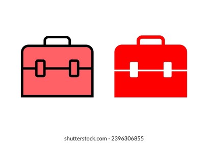 Briefcase icon set illustration. suitcase sign and symbol. luggage symbol.