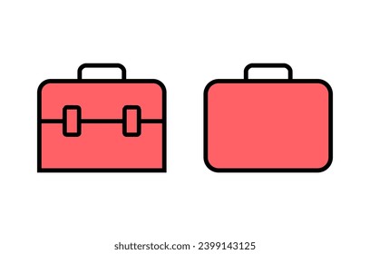 Briefcase icon set illustration. suitcase sign and symbol. luggage symbol.