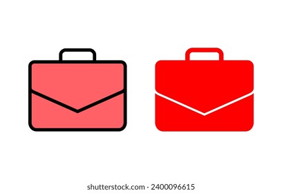 Briefcase icon set illustration. suitcase sign and symbol. luggage symbol.