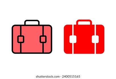 Briefcase icon set illustration. suitcase sign and symbol. luggage symbol.