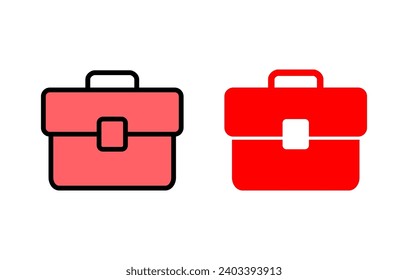 Briefcase icon set illustration. suitcase sign and symbol. luggage symbol.