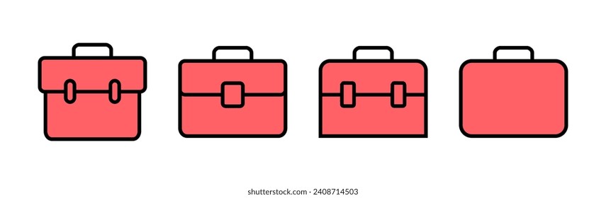 Briefcase icon set illustration. suitcase sign and symbol. luggage symbol.