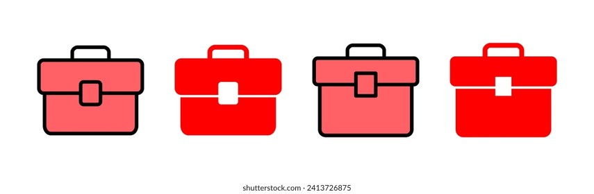 Briefcase icon set illustration. suitcase sign and symbol. luggage symbol.