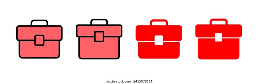 Briefcase icon set illustration. suitcase sign and symbol. luggage symbol.