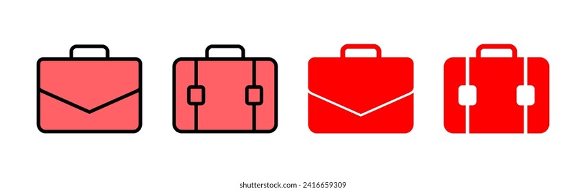 Briefkasten-Icon-Set-Illustration. Koffer-Zeichen und -Symbol. Gepäcksymbol.