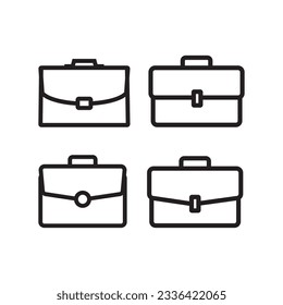 Briefcase icon set. isolated vector office and business symbol. simple style infographic design element