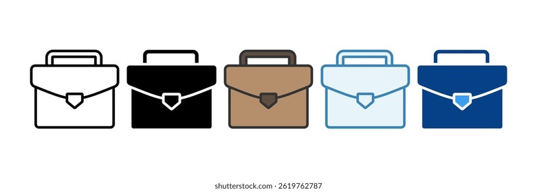 Briefcase Icon Set Multiple Style Collection