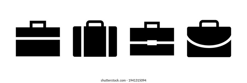 Briefkasten-Symbol-Set. Koffersymbole. Gepäcksymbole.
